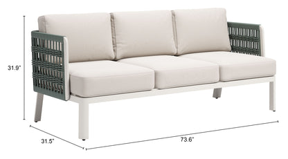 Zuo Bridgehampton Sofa White 73.6" W x 31.5" D x 31.9" H