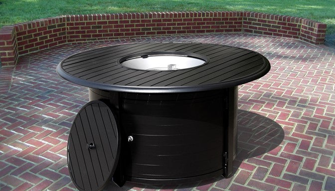 AZ Patio Round Slatted Cast Aluminum Fire Pit F-1350-FPT