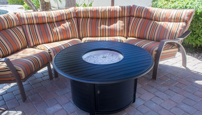 AZ Patio Round Slatted Cast Aluminum Fire Pit F-1350-FPT