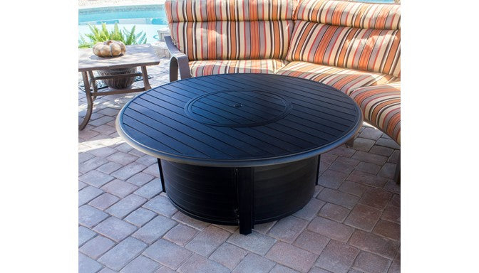 AZ Patio Round Slatted Cast Aluminum Fire Pit F-1350-FPT