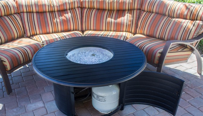 AZ Patio Round Slatted Cast Aluminum Fire Pit F-1350-FPT