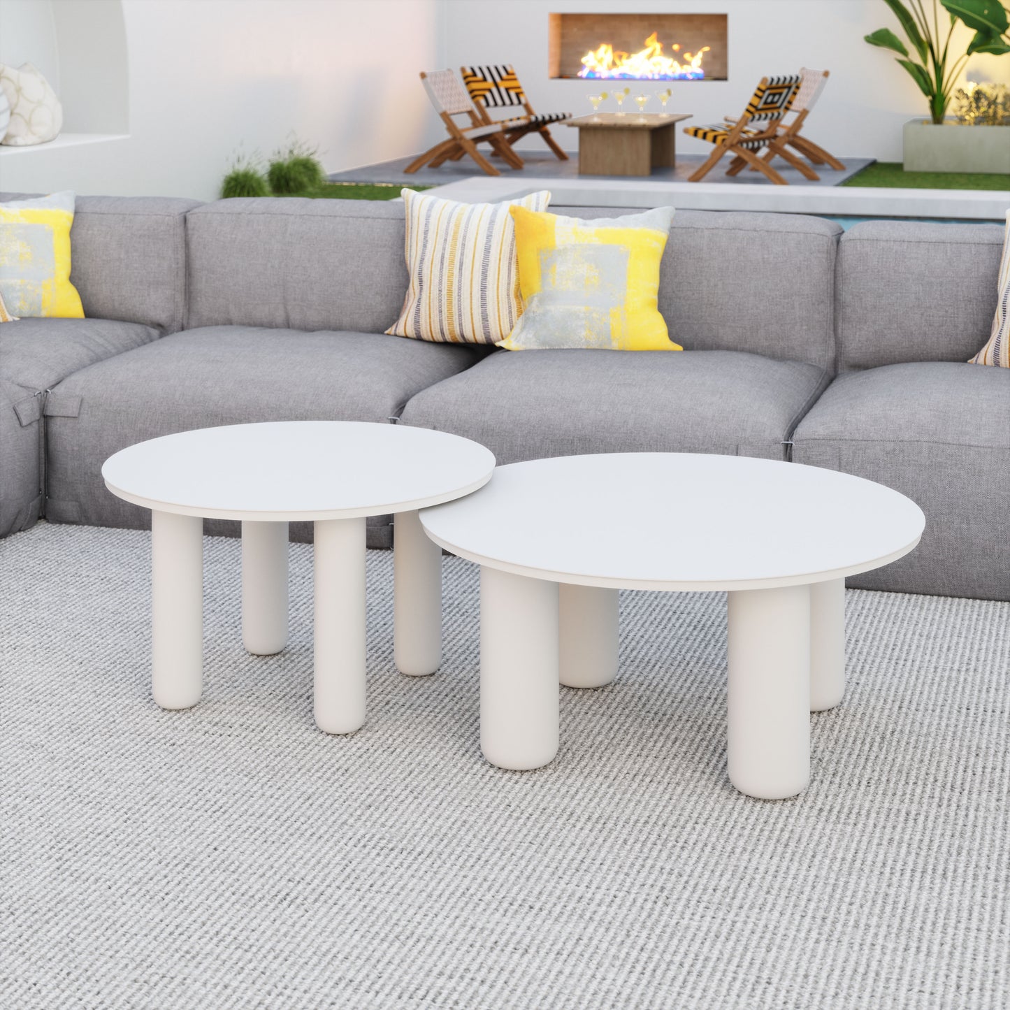 Zuo Ola Coffee Table Set White (Set Of 2)