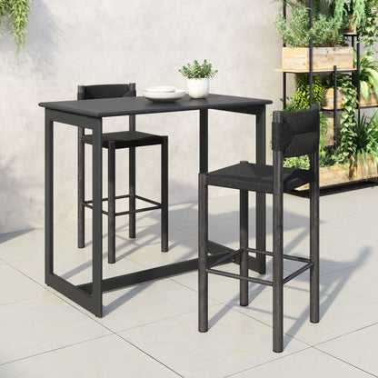 Zuo Outdoor Iska Barstool (Set of 2) Black