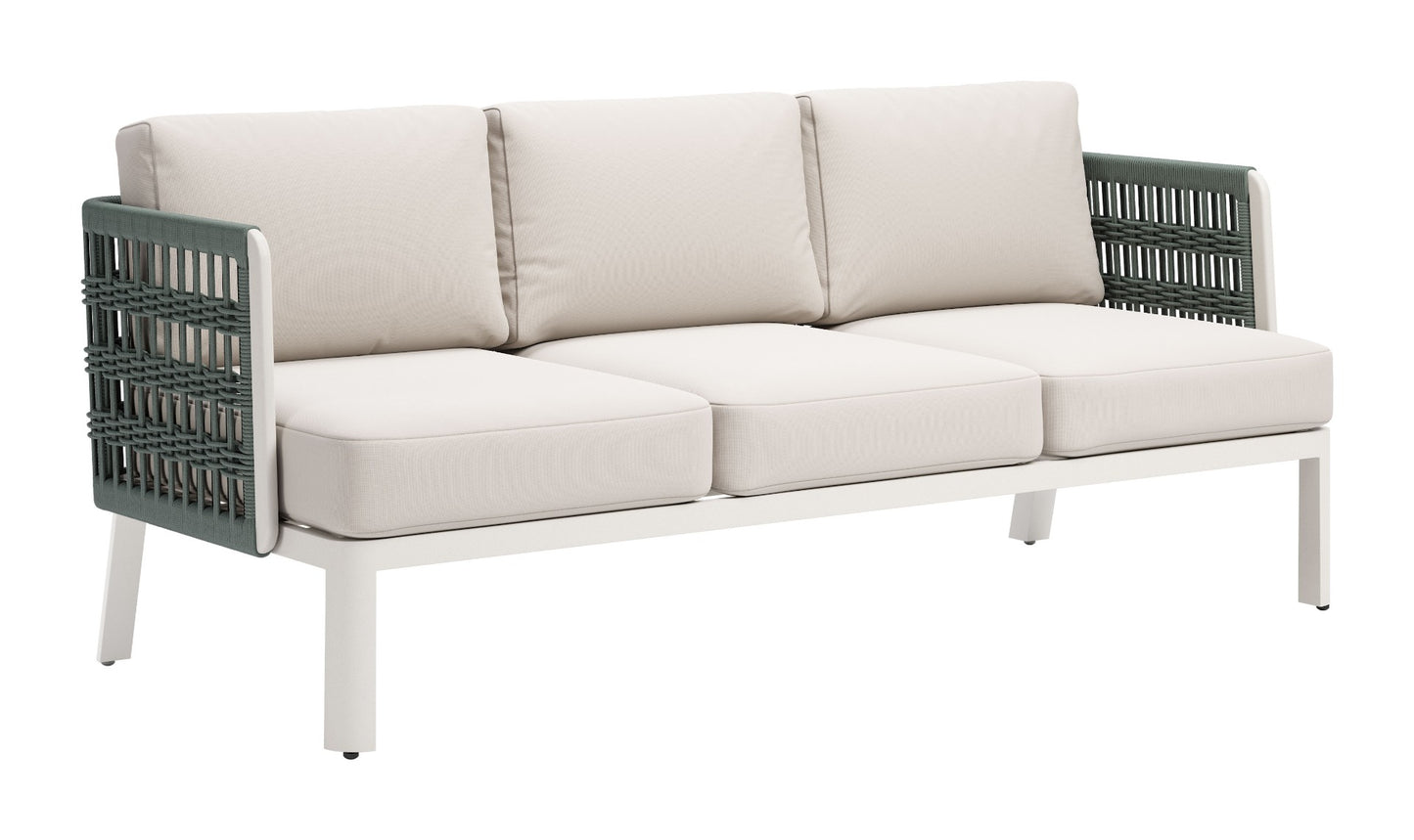 Zuo Bridgehampton Sofa White 73.6" W x 31.5" D x 31.9" H