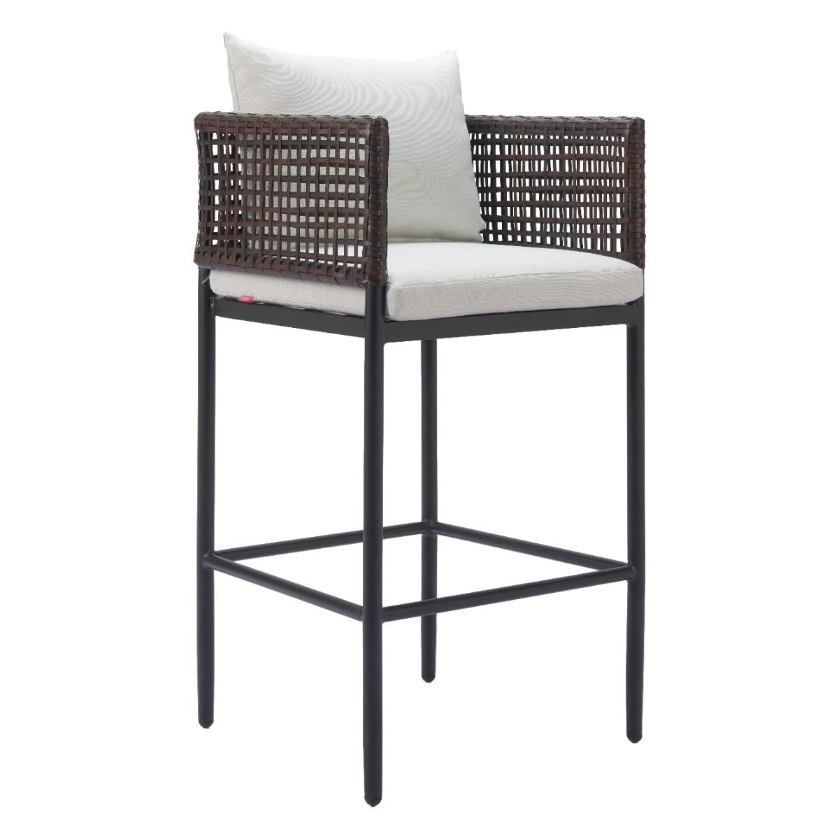 Zuo Palm Paradise Barstool Gray