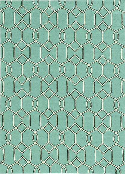 HomeRoots 7' X 10' Green Moroccan Indoor Outdoor Area Rug