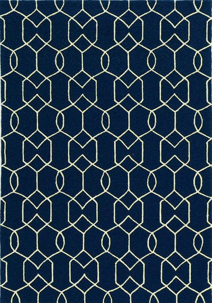 HomeRoots 7' X 10' Blue Moroccan Indoor Outdoor Area Rug