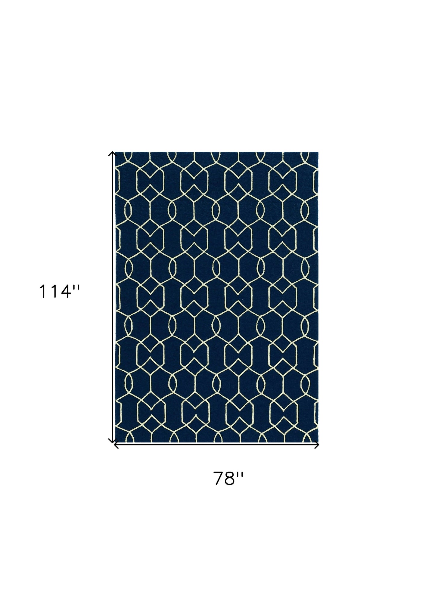 HomeRoots 7' X 10' Blue Moroccan Indoor Outdoor Area Rug