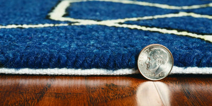 HomeRoots 7' X 10' Blue Moroccan Indoor Outdoor Area Rug