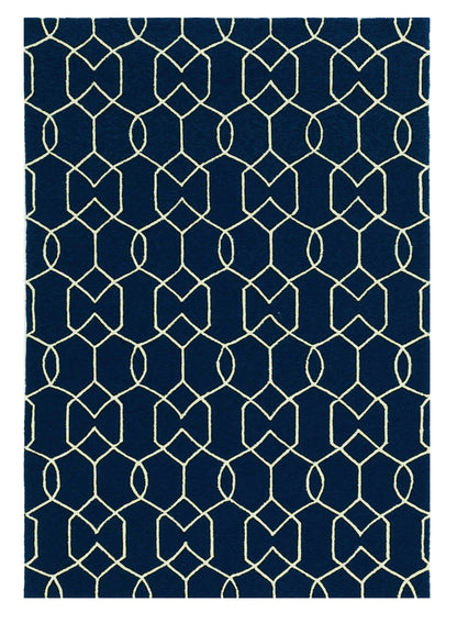 HomeRoots 7' X 10' Blue Moroccan Indoor Outdoor Area Rug