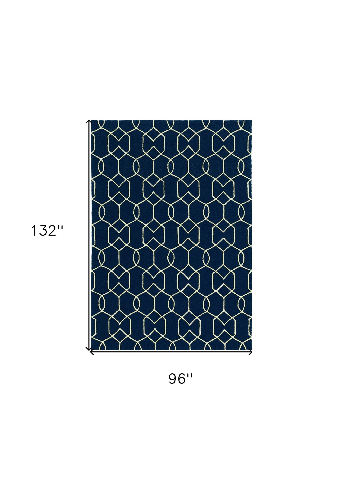 HomeRoots 7' X 10' Blue Moroccan Indoor Outdoor Area Rug