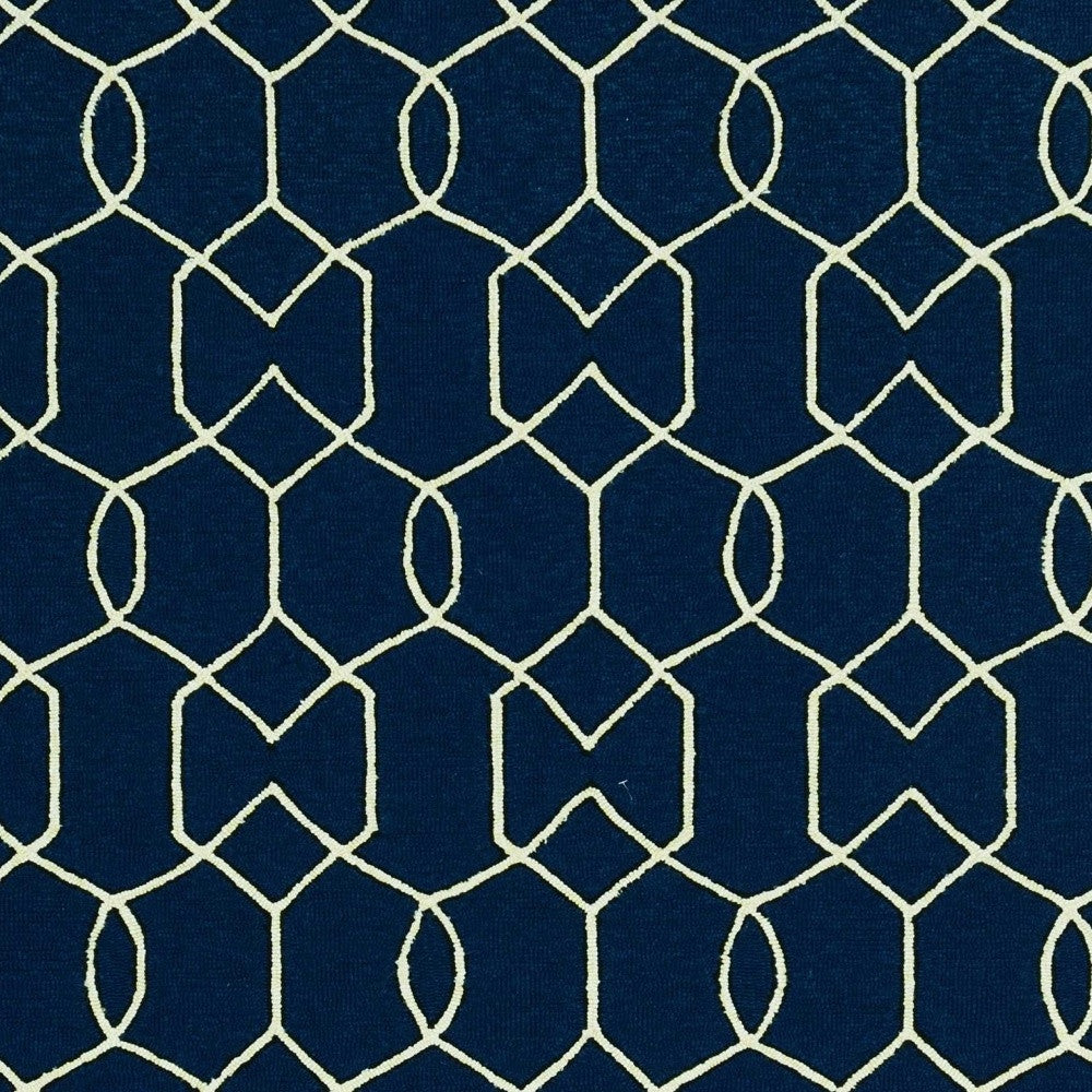 HomeRoots 7' X 10' Blue Moroccan Indoor Outdoor Area Rug