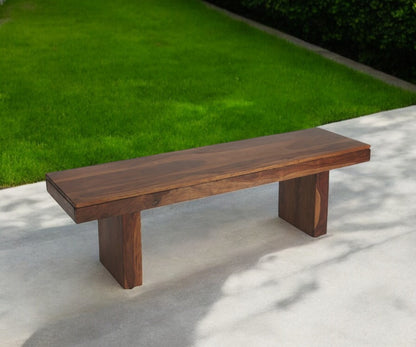 HomeRoots Modern Chunky Solid Wood Bench