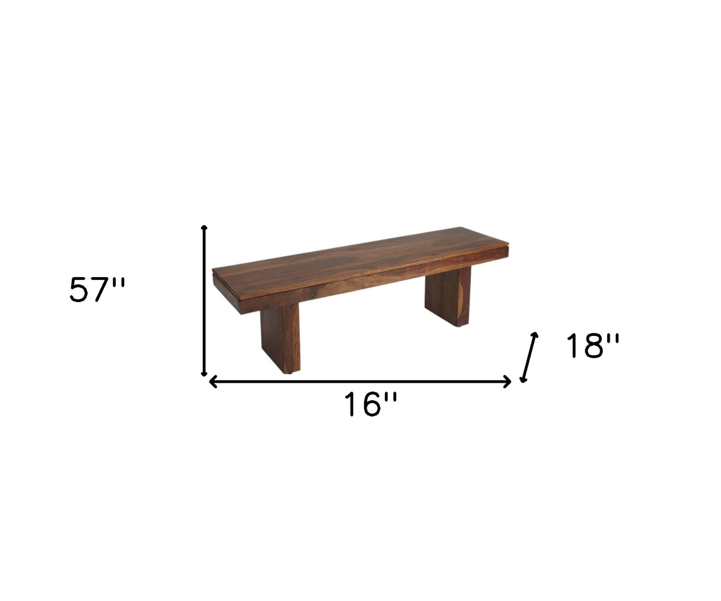 HomeRoots Modern Chunky Solid Wood Bench