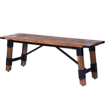 HomeRoots Mod Industrial Rustic Wood Bench