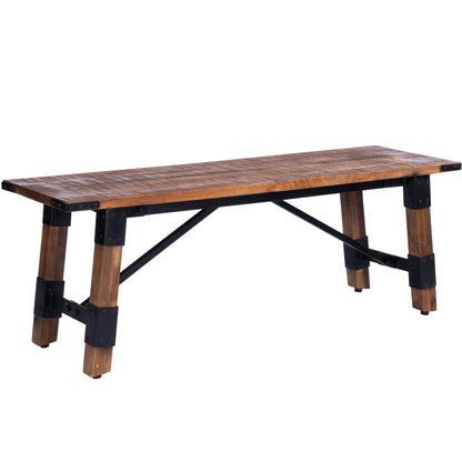 HomeRoots Mod Industrial Rustic Wood Bench