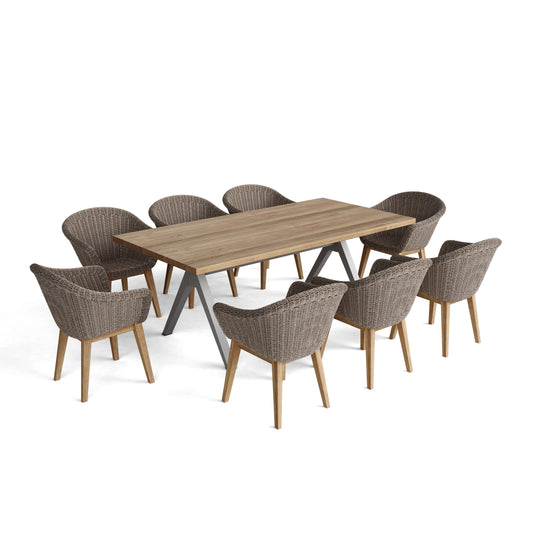 Anderson Teak SET-39B Alura Padua 9-Piece Dining Set