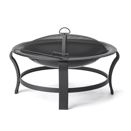 HomeRoots Black Steel Round Wood Burning Fire Pit