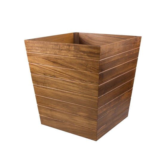 HomeRoots  Large Brown Solid Wood Indoor Outdoor Square Planter Box 22" H x 21" W x 21" D