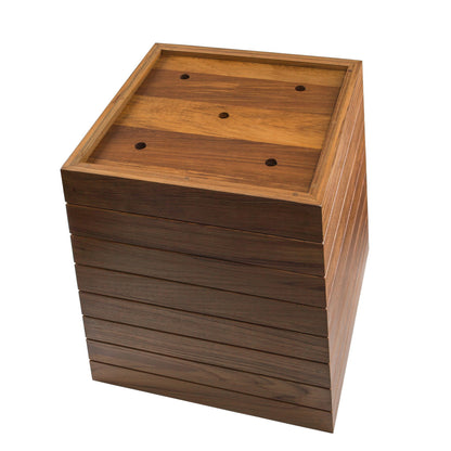 HomeRoots  Large Brown Solid Wood Indoor Outdoor Square Planter Box 22" H x 21" W x 21" D