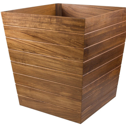 HomeRoots  Large Brown Solid Wood Indoor Outdoor Square Planter Box 22" H x 21" W x 21" D