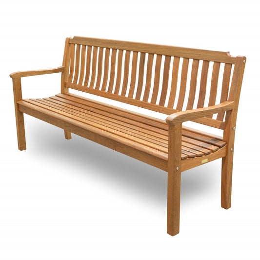 HomeRoots 72" Teak Solid Wood Garden Bench