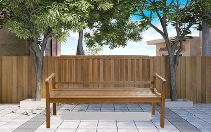 HomeRoots 60" Teak Solid Wood Garden Bench