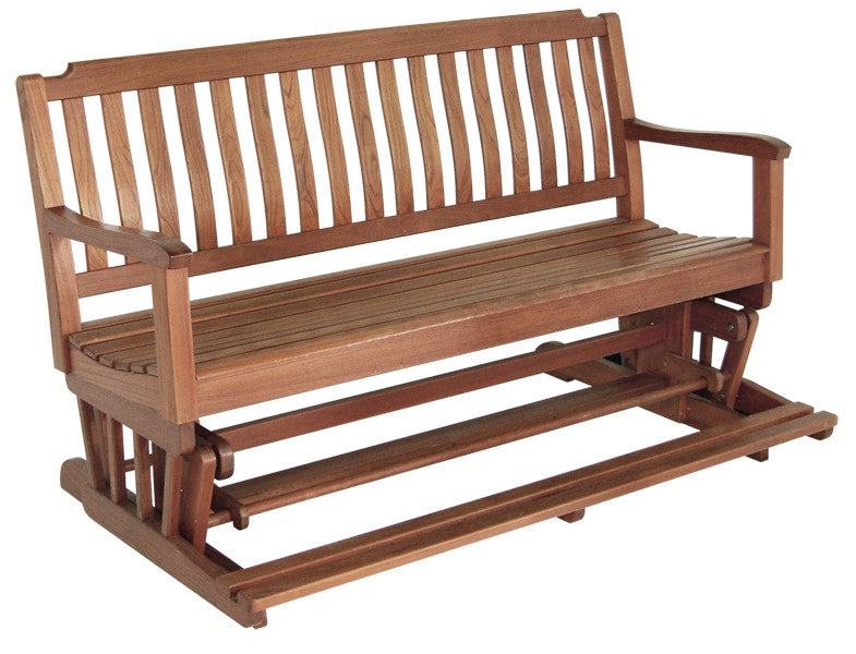 HomeRoots 60" Brown Solid Teak Outdoor Glider Bench