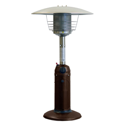 HomeRoots 11000 BTU Bronze Steel Propane Cylindrical Pole Tabletop Patio Heater