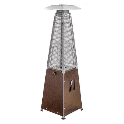 HomeRoots 9500 BTU Bronze Steel Propane Triangular Pyramid Tabletop Patio Heater