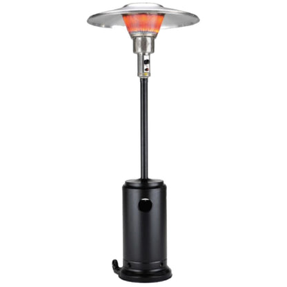 HomeRoots 40000 BTU Black Steel Propane Cylindrical Pole Standing Patio Heater