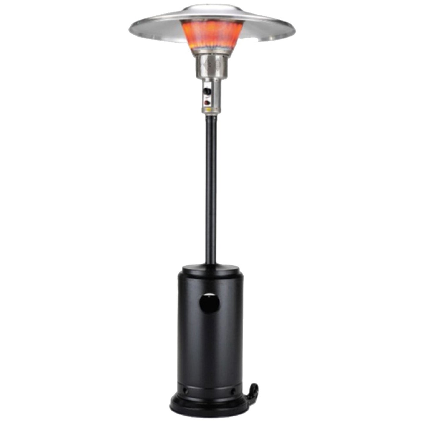 HomeRoots 40000 BTU Black Steel Propane Cylindrical Pole Standing Patio Heater