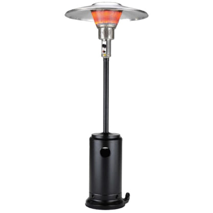 HomeRoots 40000 BTU Black Steel Propane Cylindrical Pole Standing Patio Heater