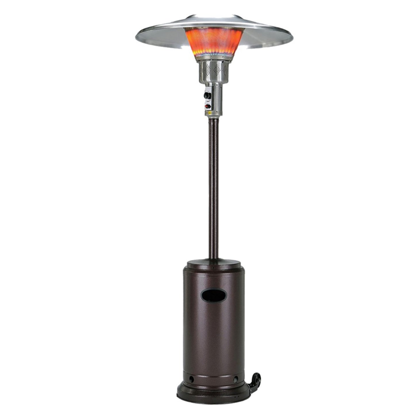 HomeRoots 40000 BTU Bronze Steel Propane Cylindrical Pole Standing Patio Heater