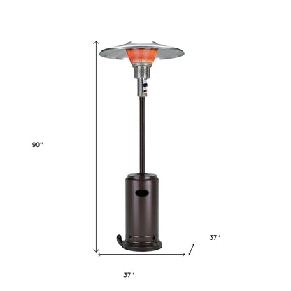 HomeRoots 40000 BTU Bronze Steel Propane Cylindrical Pole Standing Patio Heater