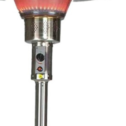 HomeRoots 40000 BTU Silver Steel Propane Cylindrical Pole Standing Patio Heater