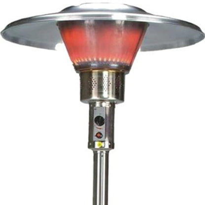 HomeRoots 40000 BTU Silver Steel Propane Cylindrical Pole Standing Patio Heater