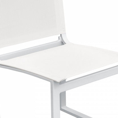 HomeRoots Set of Two 20" White Aluminum Indoor Outdoor Dining Chair