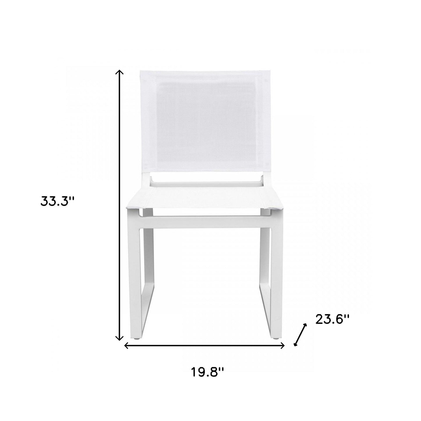 HomeRoots Set of Two 20" White Aluminum Indoor Outdoor Dining Chair