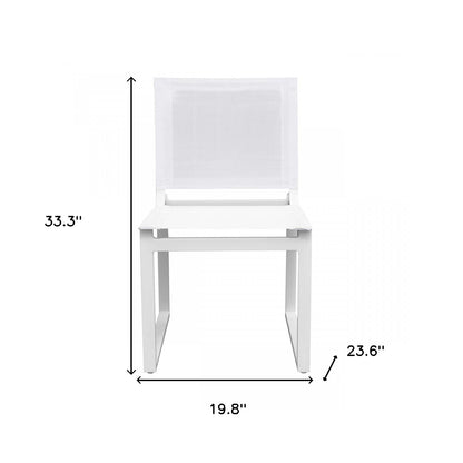 HomeRoots Set of Two 20" White Aluminum Indoor Outdoor Dining Chair