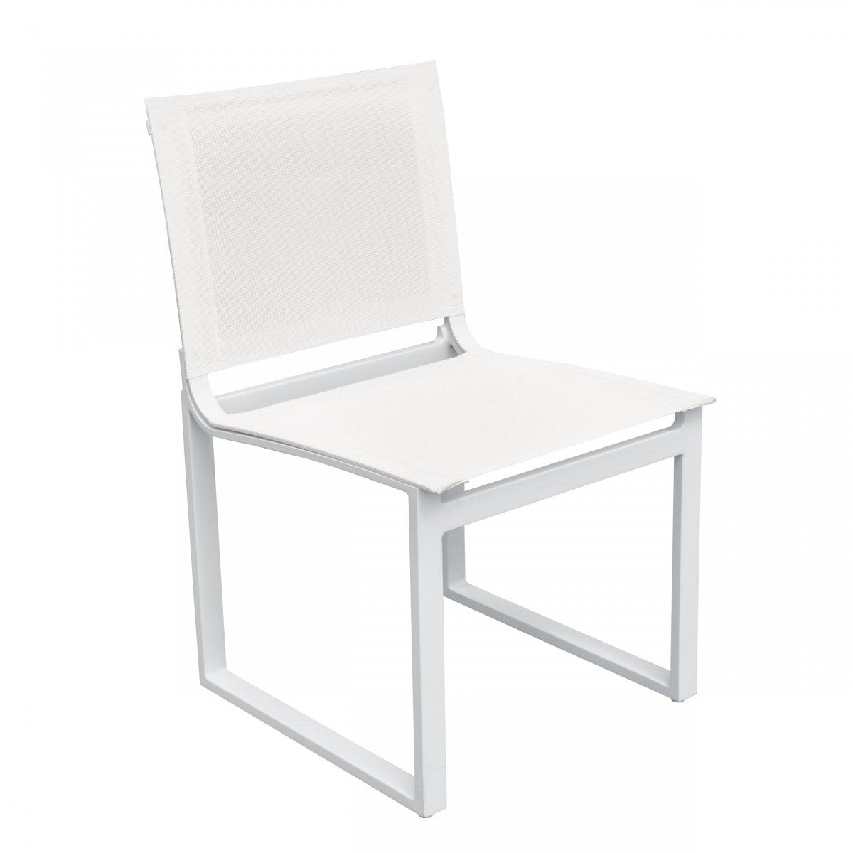 HomeRoots Set of Two 20" White Aluminum Indoor Outdoor Dining Chair