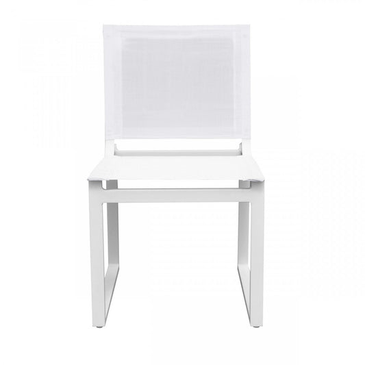 HomeRoots Set of Two 20" White Aluminum Indoor Outdoor Dining Chair