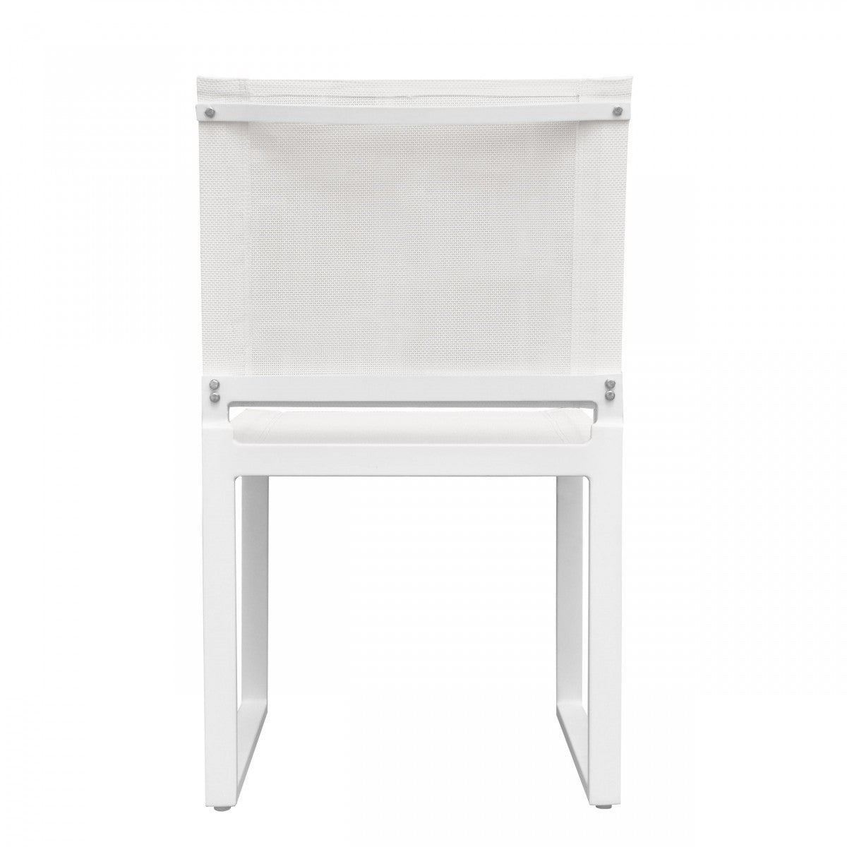 HomeRoots Set of Two 20" White Aluminum Indoor Outdoor Dining Chair