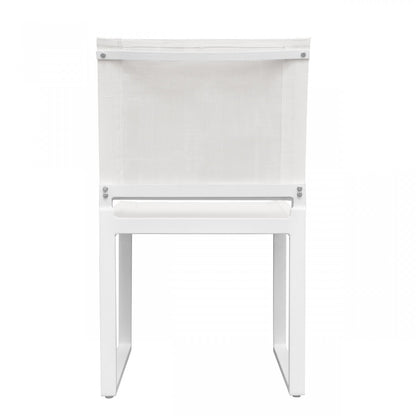 HomeRoots Set of Two 20" White Aluminum Indoor Outdoor Dining Chair