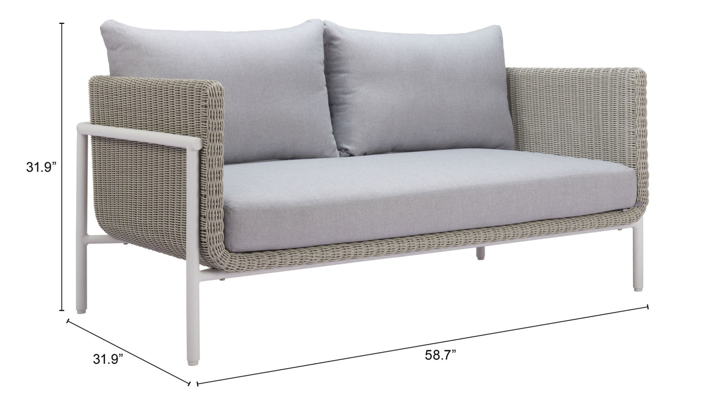 Zuo Frais Loveseat Gray