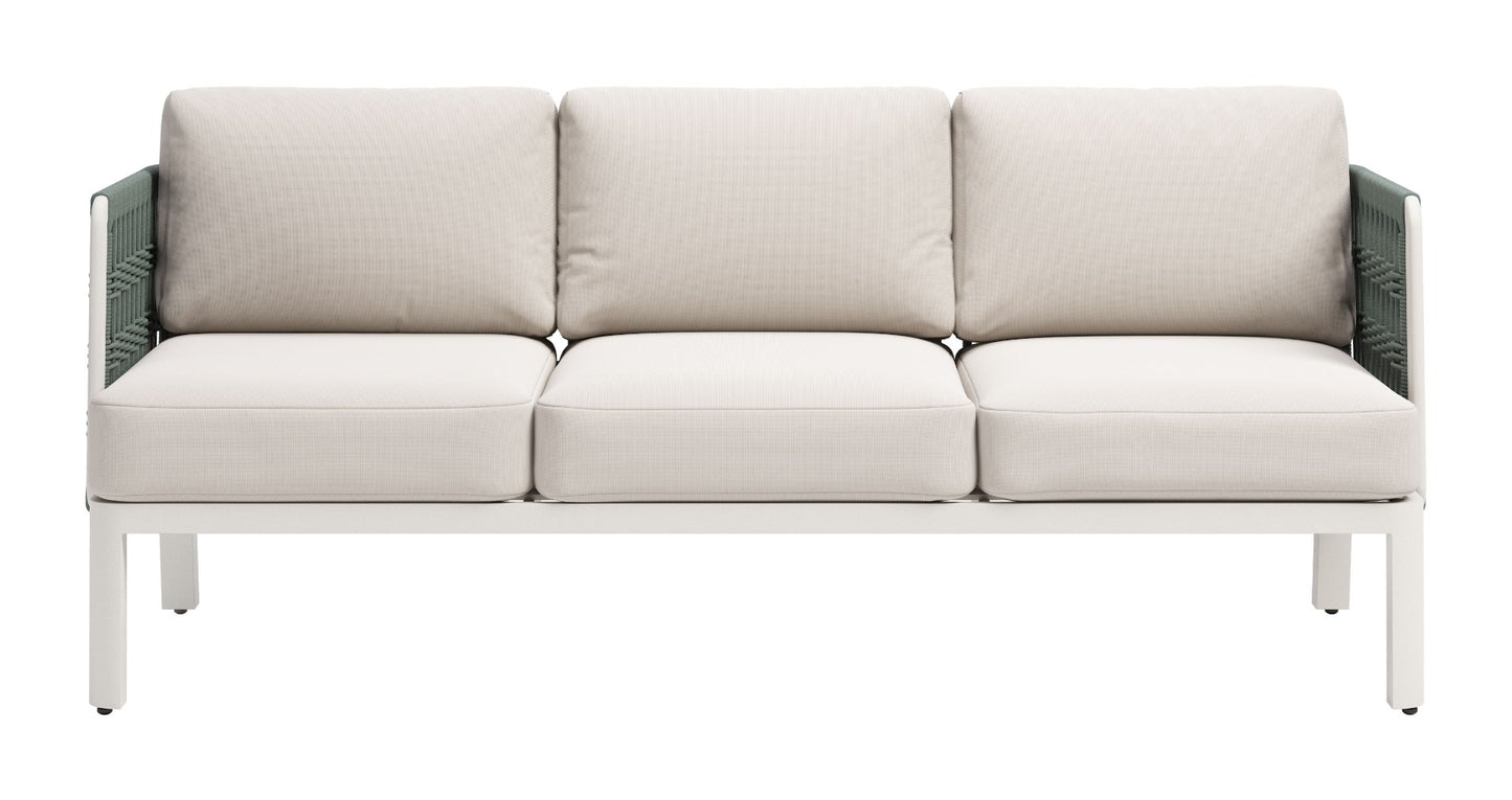 Zuo Bridgehampton Sofa White 73.6" W x 31.5" D x 31.9" H