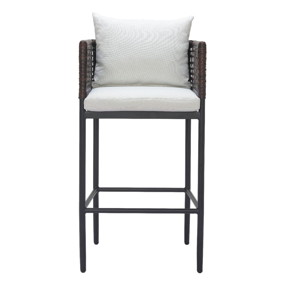 Zuo Palm Paradise Barstool Gray