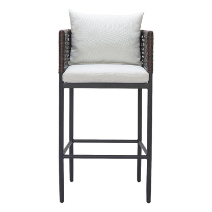 Zuo Palm Paradise Barstool Gray