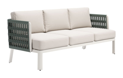 Zuo Bridgehampton Sofa White 73.6" W x 31.5" D x 31.9" H