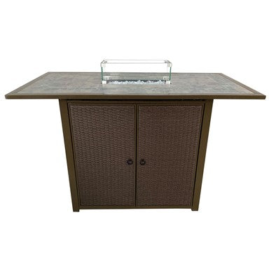 AZ Patio Rectangular Bar Height Tile Top with Wind Screen AFP-BAR-SLT